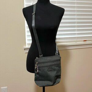 Women's Grey Baggallini Crossbody Bag with Adjustable Strap